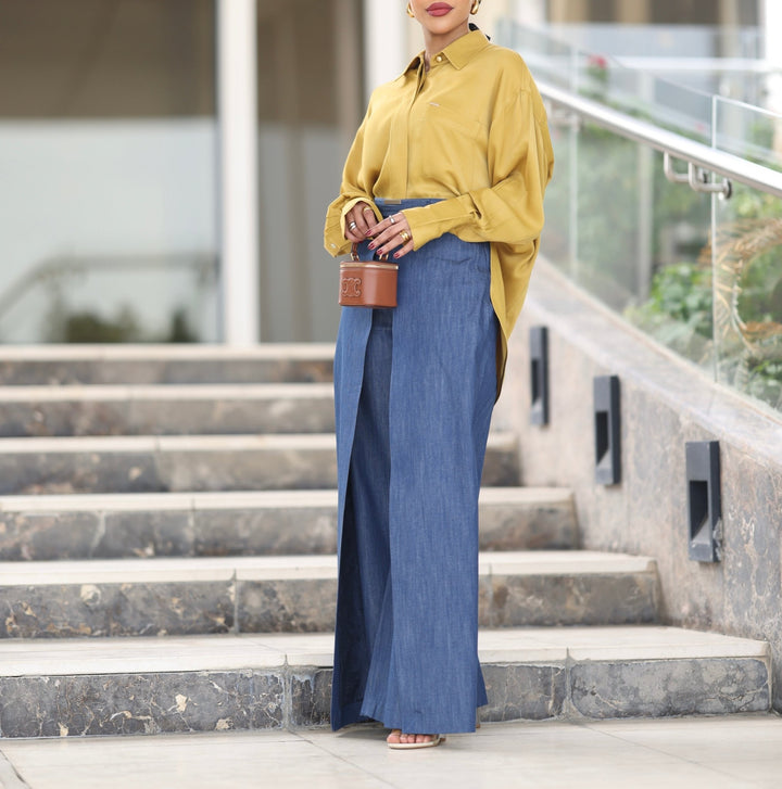 Chic Mustard & Denim Combo - afroda