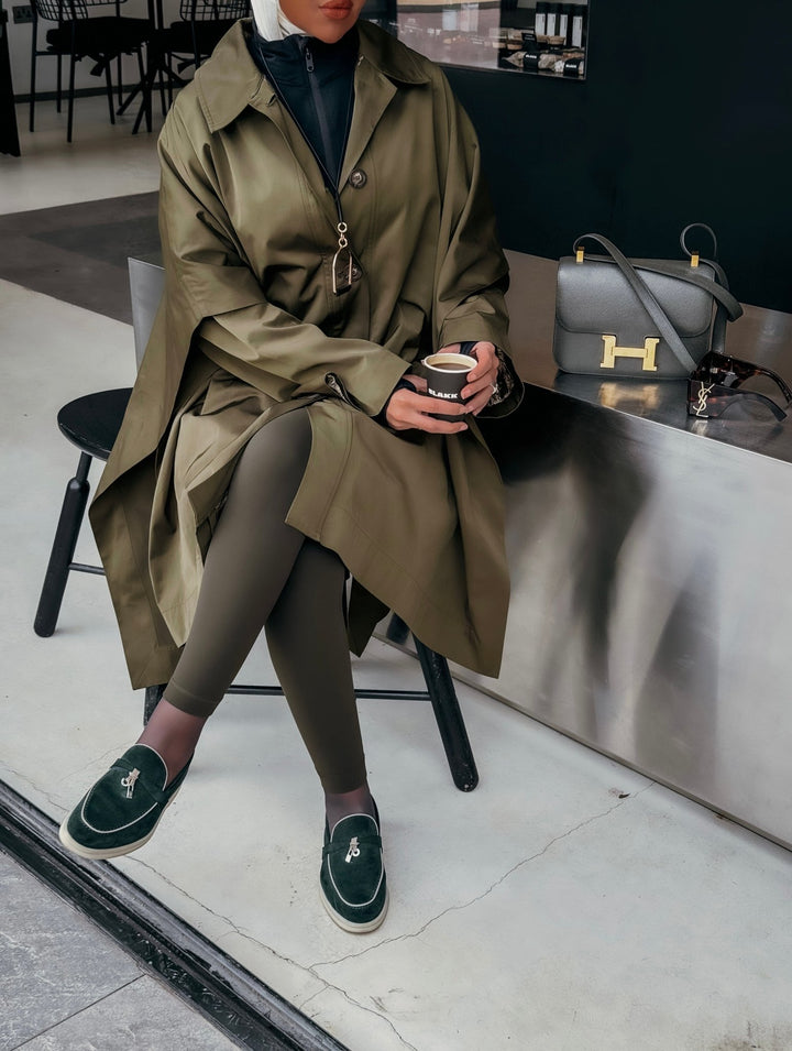 Olive luxe trench - afroda