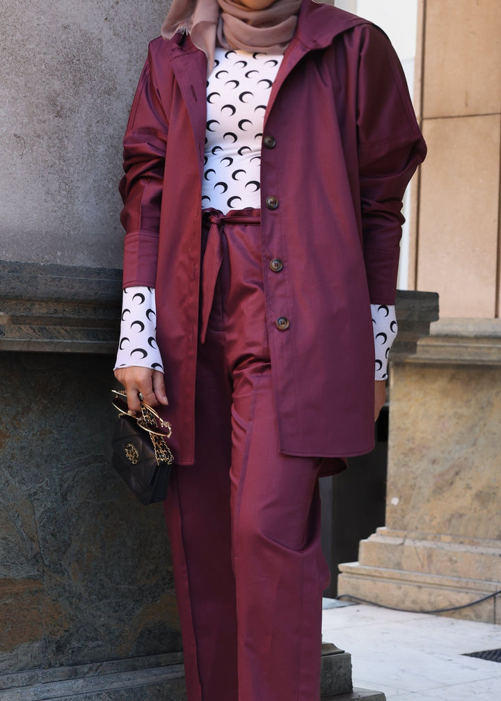 Trendy burgendy Suit - afroda